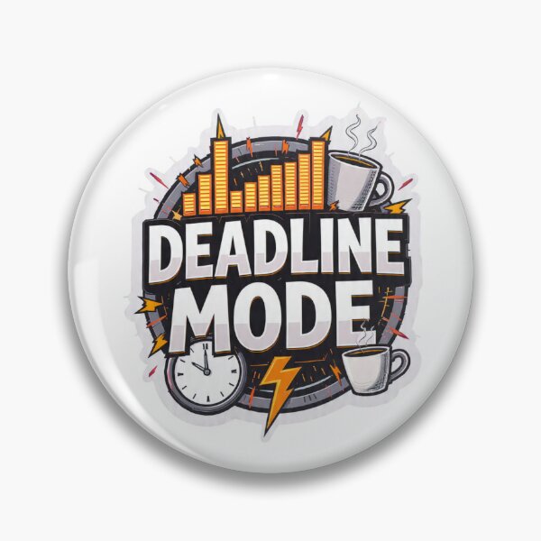 Item preview, DEADLINE MODE Sticker | Intense Work & Study Hustle | Caffeine Fueled Productivity Design designed and sold by Selloria.