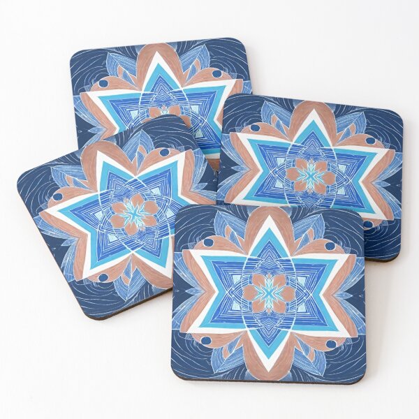 Item preview, Star of David, Pattern 7 - Floral - Dark Blue. designed and sold by UltraQuirky.