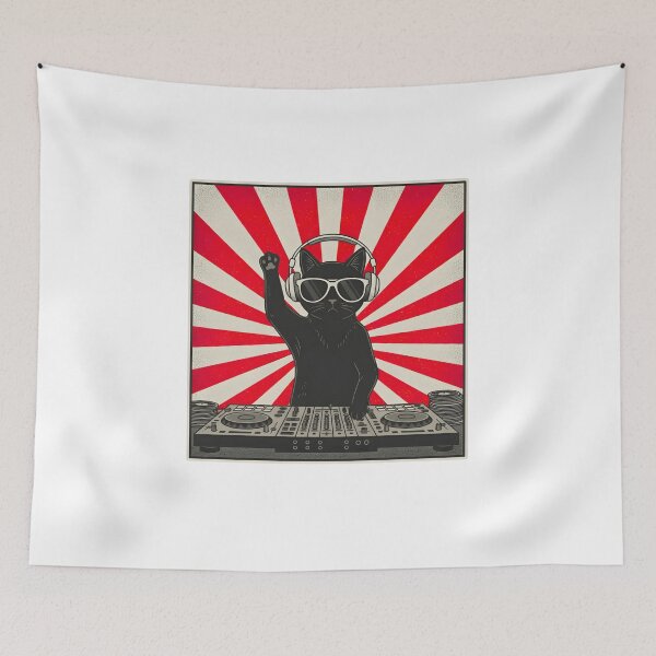 Item preview, DJ Cat Party Animal Music Lover designed and sold by Narutomarket.