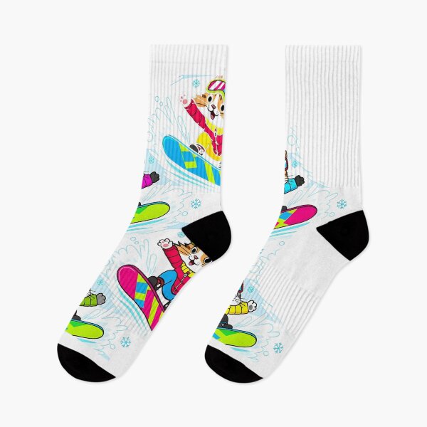 Item preview, Snowboarding Cat Action Seamless Pattern designed and sold by Uglyandcute.