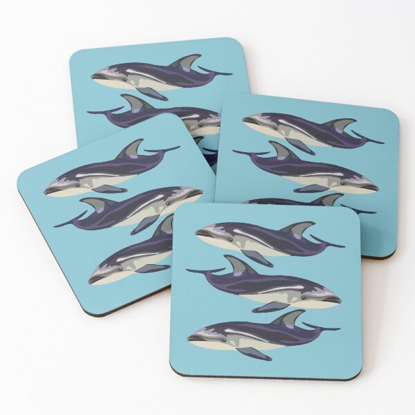 Item preview, W is for White Sided Dolphin,White-Sided Dolphin Artwork – Energetic Marine Mammal Illustration and Ocean Wildlife Design designed and sold by PrettylittlepastelUk.