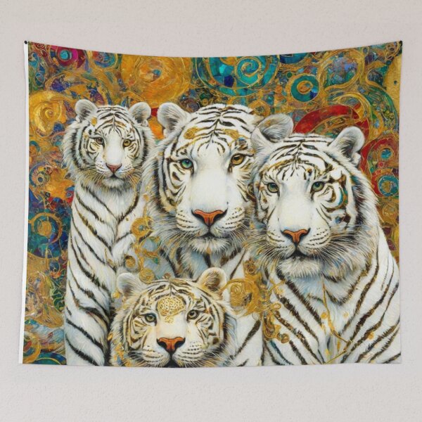 Item preview, White Tigers Floral Art designed and sold by TheDarkWardrobe.
