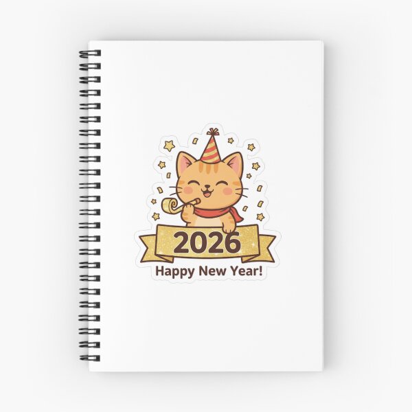 Item preview, Happy New Year 2026 - Cute Celebration Cat designed and sold by StyleLap.