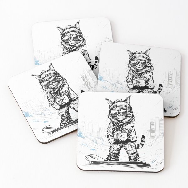 Item preview, Cool Cat Snowboarding Streetwear Illustration designed and sold by Uglyandcute.