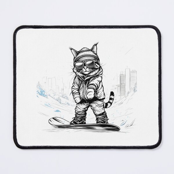 Item preview, Cool Cat Snowboarding Streetwear Illustration designed and sold by Uglyandcute.