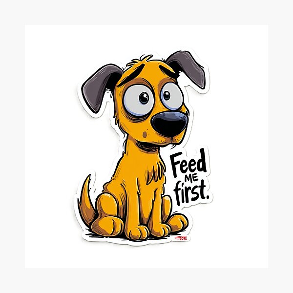 Item preview, Feed Me First Funny Dog designed and sold by Kat's Design Hub.
