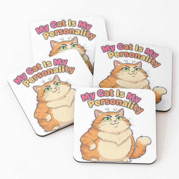 Item preview, My Cat Is My Personality Funny Sassy Cat Sticker Cute Relatable Feline Humor Gift for Cat Lovers Flat Vector Design designed and sold by Selloria.