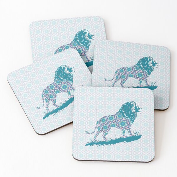 Item preview, Star of David, Pattern 8, Lion of Judah - Turquoise. designed and sold by UltraQuirky.