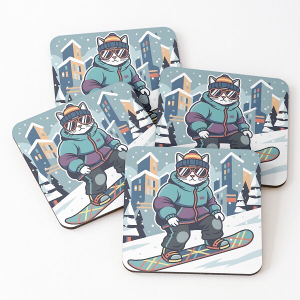 Item preview, Cool Cat Snowboarding Streetwear Illustration designed and sold by Uglyandcute.
