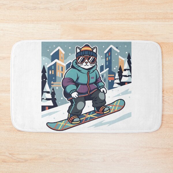 Item preview, Cool Cat Snowboarding Streetwear Illustration designed and sold by Uglyandcute.