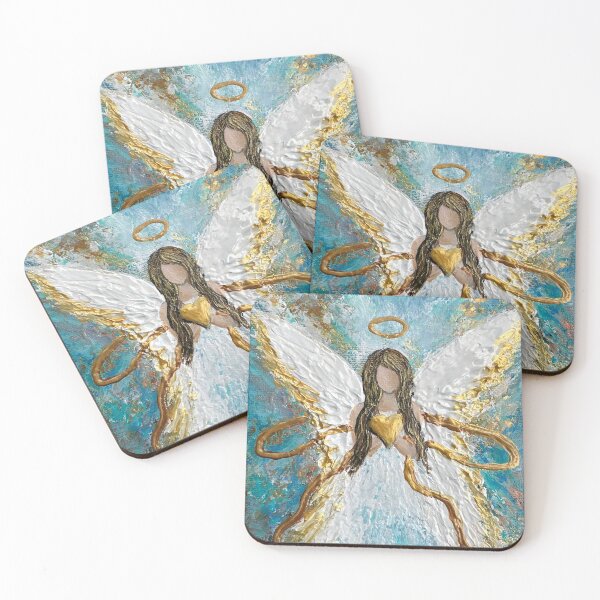 Item preview, Guardian angel  holding a gold heart designed and sold by Roy & Tiffany.