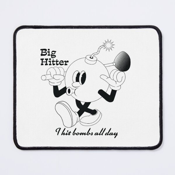 Item preview, Long Hitter Retro Golf Mascot (Black) designed and sold by wilcoxm19.