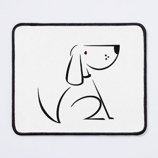 Item preview, Quiet Dog – Minimal Line Illustration designed and sold by Sklines Art | Mrz Danelli.