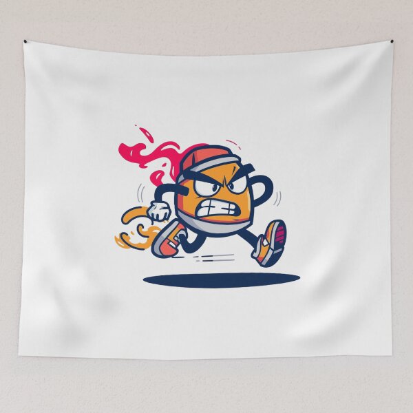 Item preview, Angry Speed Runner | Fierce Orange Athletic Mascot Cartoon Art designed and sold by SlomianyPisarz.