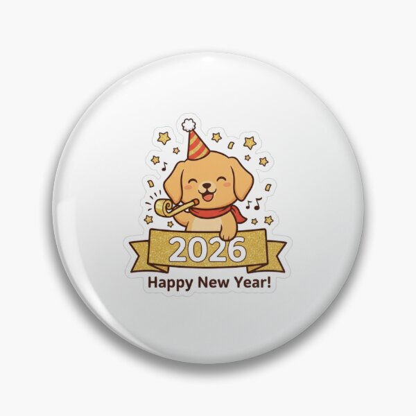 Item preview, Happy New Year 2026 Dog - Cute Golden Retriever Party designed and sold by StyleLap.