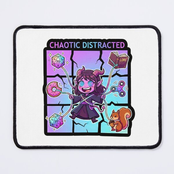 Item preview, Chaotic Distracted: D&D RPG Tiefling Alignment designed and sold by SkinnyFlatWhite.
