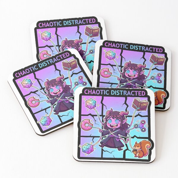 Item preview, Chaotic Distracted: D&D RPG Tiefling Alignment designed and sold by SkinnyFlatWhite.
