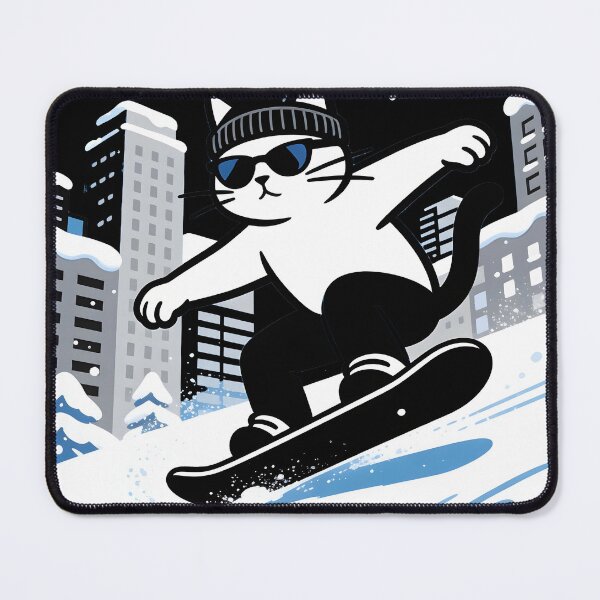 Item preview, Cool Cat Snowboarding Streetwear Illustration designed and sold by Uglyandcute.