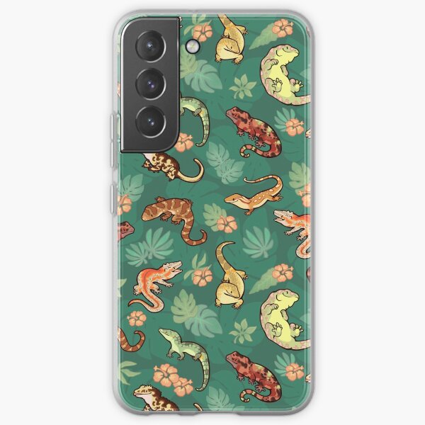Gecko family in green Samsung Galaxy Soft Case