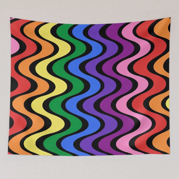 Item preview, Rainbow Pride Groovy 1960s Squiggles designed and sold by BeJolley.