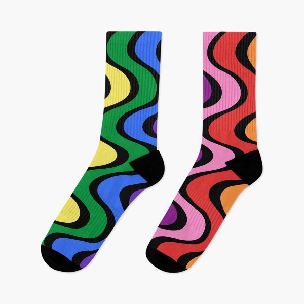 Item preview, Rainbow Pride Groovy 1960s Squiggles designed and sold by BeJolley.