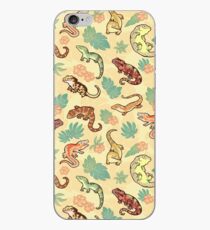Vinilo o funda para iPhone Familia Gecko en amarillo
