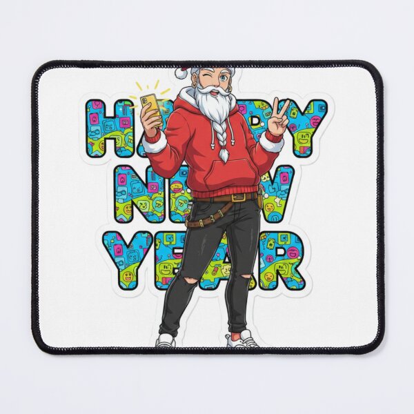 Item preview, Playful Tech Santa – Happy New Year Sticker designed and sold by Imaginarium of Chaos falcon88 .