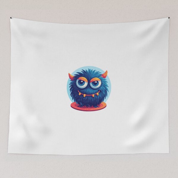Item preview, Cute Fluffy Blue Monster designed and sold by RED-MOUSE.