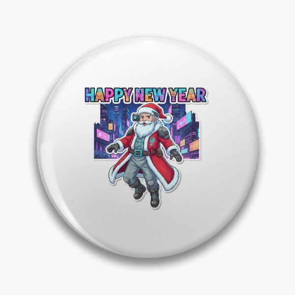 Item preview, Future City Santa – Happy New Year Anime Sticker designed and sold by Imaginarium of Chaos falcon88 .