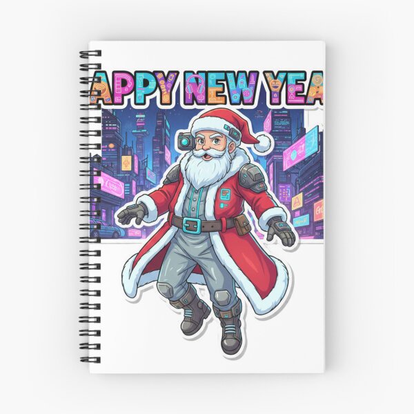 Item preview, Future City Santa – Happy New Year Anime Sticker designed and sold by Imaginarium of Chaos falcon88 .
