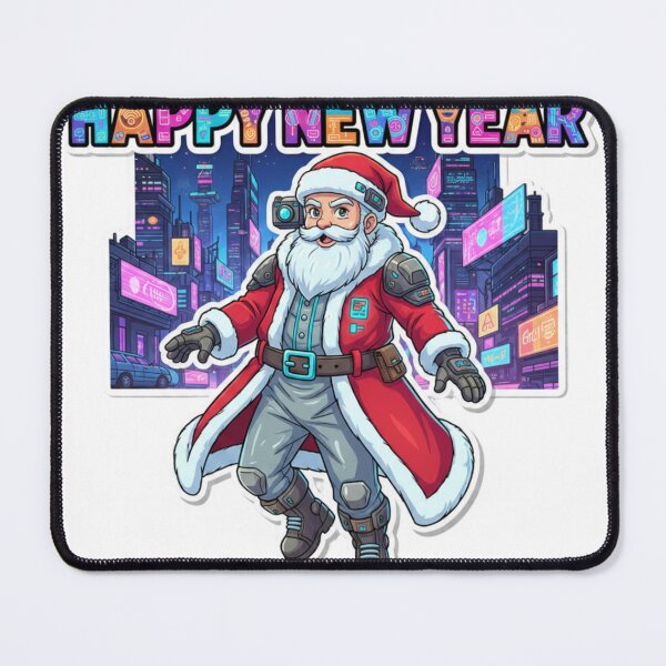 Item preview, Future City Santa – Happy New Year Anime Sticker designed and sold by Imaginarium of Chaos falcon88 .