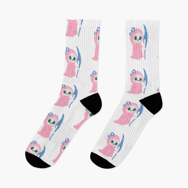 Item preview, Kawaii Pink Grim Reaper with Blue Scythe designed and sold by Horrify.