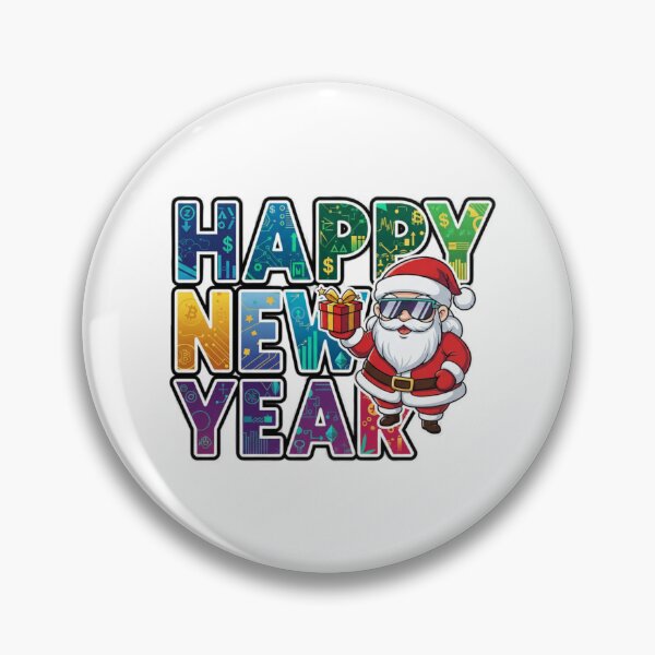 Item preview, Crypto Santa – Happy New Year Modern Sticker designed and sold by Imaginarium of Chaos falcon88 .