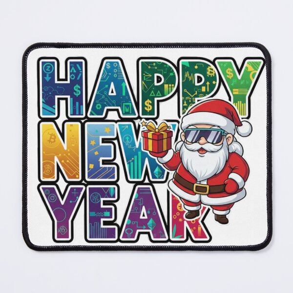 Item preview, Crypto Santa – Happy New Year Modern Sticker designed and sold by Imaginarium of Chaos falcon88 .