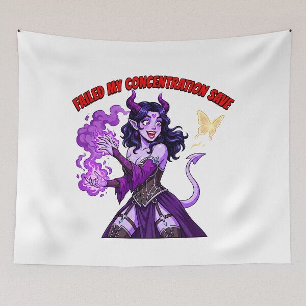 Item preview, Failed My Concentration Save: Funny D&D Tiefling & Butterfly designed and sold by SkinnyFlatWhite.