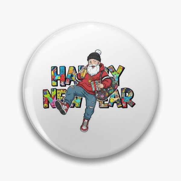 Item preview, Street Style Santa – Happy New Year Sticker designed and sold by Imaginarium of Chaos falcon88 .