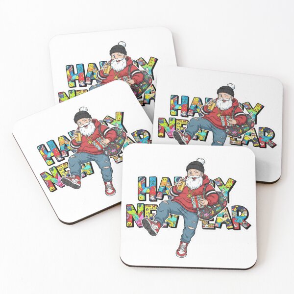 Item preview, Street Style Santa – Happy New Year Sticker designed and sold by Imaginarium of Chaos falcon88 .