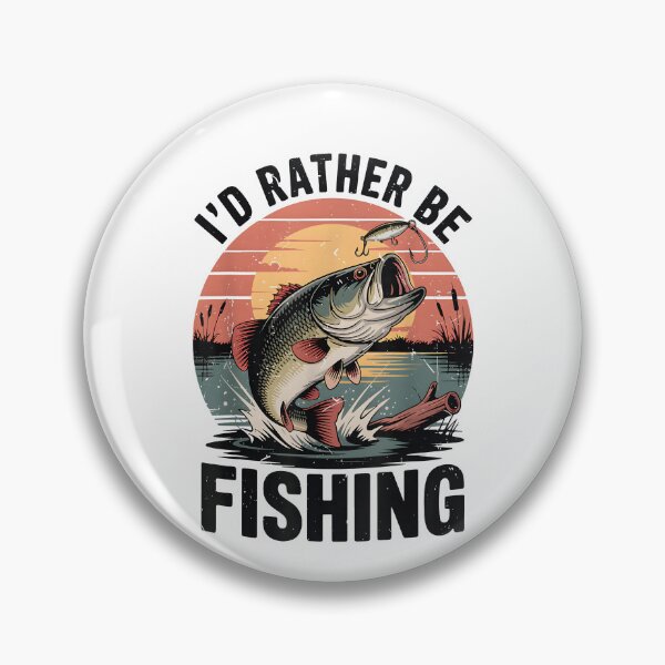 Item preview, I'd Rather Be Fishing Bass Fish Dad Joke Funny Fishermen designed and sold by ChestOutLoud.