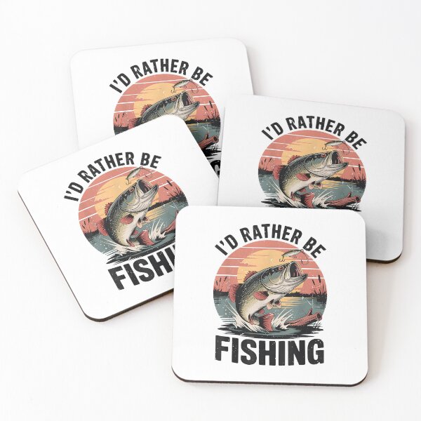 Item preview, I'd Rather Be Fishing Bass Fish Dad Joke Funny Fishermen designed and sold by ChestOutLoud.