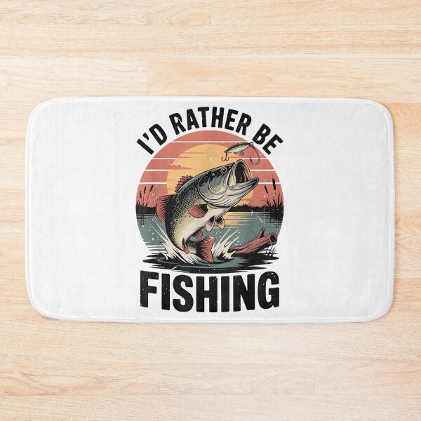 Item preview, I'd Rather Be Fishing Bass Fish Dad Joke Funny Fishermen designed and sold by ChestOutLoud.