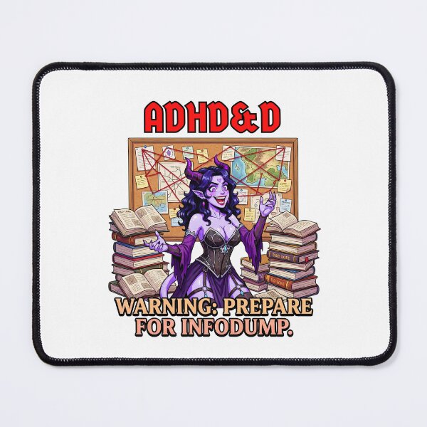 Item preview, ADHD&D: Prepare for Infodump: Funny Dungeon Master Art designed and sold by SkinnyFlatWhite.
