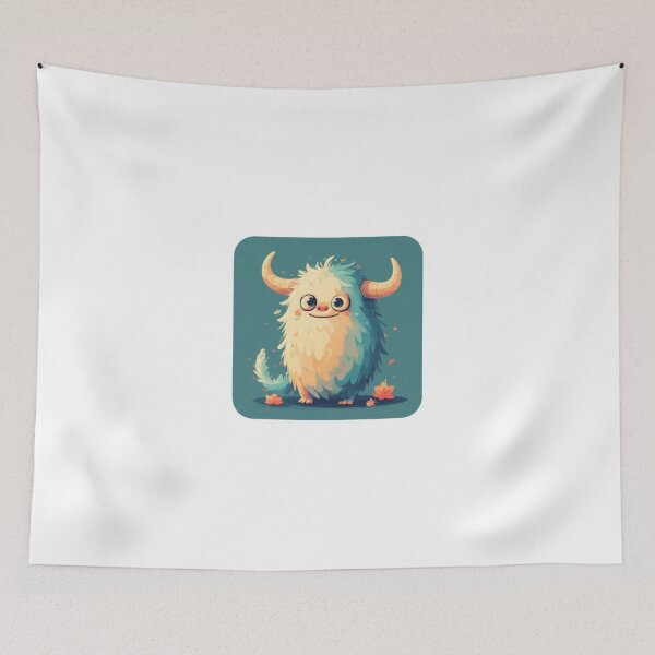 Item preview, Cute Fluffy Horned Monster designed and sold by RED-MOUSE.