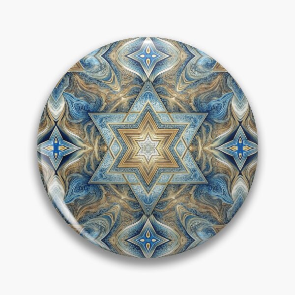 Item preview, Star of David, Pattern 33, Blue and Gold. designed and sold by UltraQuirky.