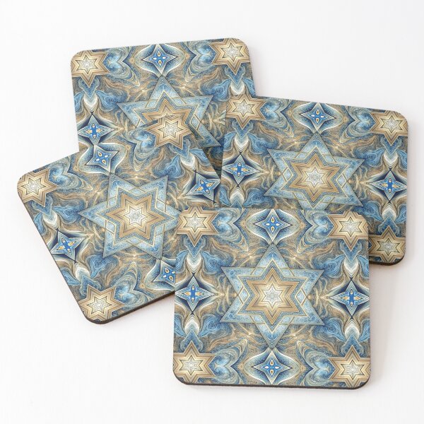 Item preview, Star of David, Pattern 33, Blue and Gold. designed and sold by UltraQuirky.
