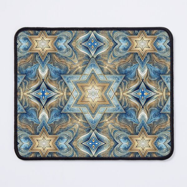 Item preview, Star of David, Pattern 33, Blue and Gold. designed and sold by UltraQuirky.