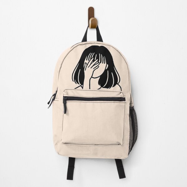 Item preview, silhouette of a girl covering her face with her hand designed and sold by snoWorkshop.