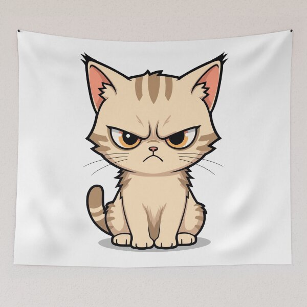 Item preview, Unimpressed Grumpy Kitten | Cute Angry Tabby Cat Kawaii Art designed and sold by SlomianyPisarz.