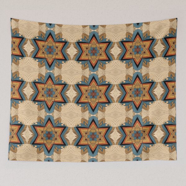 Item preview, Star of David, Pattern 7 - Floral - Blue. designed and sold by UltraQuirky.