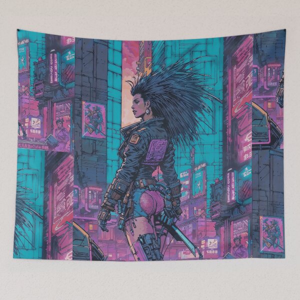Item preview, Cyberpunk Retro-Comic: Goth Punk Girl designed and sold by zerocult.