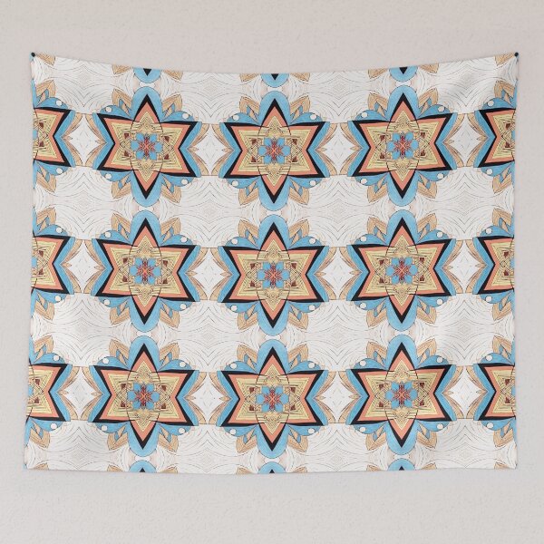 Item preview, Star of David, Pattern 7 - Floral - Light Blue. designed and sold by UltraQuirky.